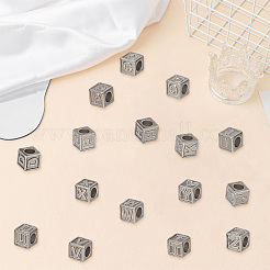 26 шт. 26 стиля кубических бусин из нержавеющей стали 304&nbsp;STAS-PA0001-03