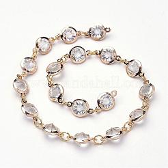 Железа акриловые горный хрусталь ручной работы цепи AJEW-JB00250