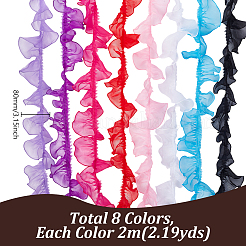 16м 8-х цветные полиэстеровые кружевные ленты плиссированные аксессуары для одежды DIY-GA0008-45