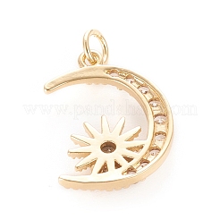 Латунные микропаве прозрачные подвески с фианитом&nbsp;KK-O126-23G