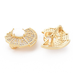 Застежки-твистеры из латуни с микропейвом и прозрачным фианитом KK-S354-327-NF