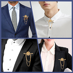 2 шт. брошь-цепочка в виде шлема из цинкового сплава с хрустальными стразами FIND-GF0006-83G