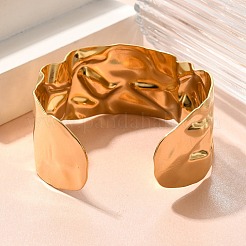 Текстурированные браслеты-манжеты из нержавеющей стали 304 для женщин&nbsp;STAS-Z108-09G-01