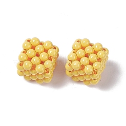 Непрозрачные пластиковые плетеные бусины ручной работы&nbsp;KY-P015-06B