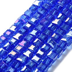 Стеклянные бусины с гальваническим покрытием &nbsp;EGLA-R030-6x6mm-12