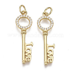 Кулоны из латуни с прозрачным фианитом на день святого валентина ZIRC-N039-089-NF