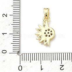 Латунные микропаве прозрачные подвески с фианитом&nbsp;KK-P350-15G