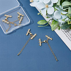 4 комплект латунных удлинителей цепей с микро-паве из кубического циркония&nbsp;KK-HY0003-15