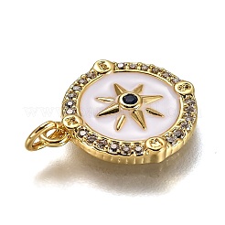 Кулоны из латуни с прозрачным микропаве и кубическим цирконием королевского синего цвета ZIRC-B0003-15G