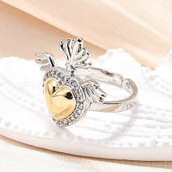 Кольца-манжеты в готическом стиле из латуни с микропаве из прозрачных кубических цирконий для женщин&nbsp;RJEW-U051-02A-GP