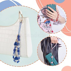 Ремешок-цепочка из полимерной глины со стразами и стеклянными бусинами HJEW-SW00021-03