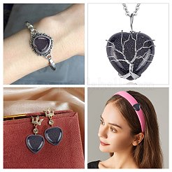 10 шт. синтетический голубой авантюрин кабошон G-SC0001-51A