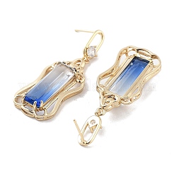 Латунь микро проложить кубический цирконий болтающиеся серьги стержня EJEW-Q800-31KCG