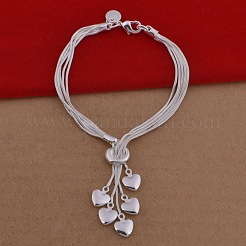 Многослойные комплекты ожерелий и браслетов с подвесками в виде латунного сердца FS-WG16E6A-01