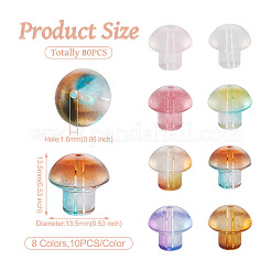 80шт 8 цвета прозрачные стеклянные бусины GLAA-CD0001-17