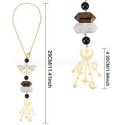 Бабочка и луна 201 нержавеющая сталь подвесные украшения для автомобиля&nbsp;HJEW-PH01764