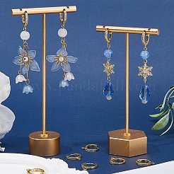 12шт латунные серьги-кольца с микро-паве из прозрачного кубического циркония ZIRC-SC0001-28