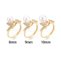 Бабочка латунный микропаве прозрачный кубический цирконий регулируемые настройки кольца KK-T076-30G