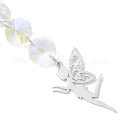 Стеклянные круглые и восьмиугольные бусины подвесные ловцы солнца&nbsp;HJEW-JM04617-02