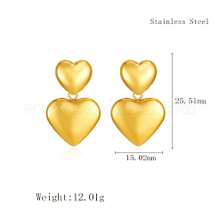 Стильные серьги-гвоздики в форме сердца из нержавеющей стали BA0238
