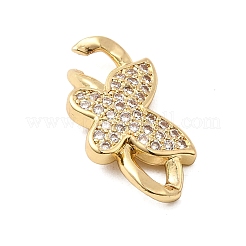 Шармы-соединители из латуни с микропаве из прозрачного кубического циркония&nbsp;KK-A266-09A-G