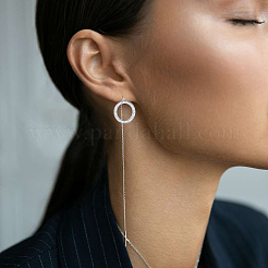 925 комплект из кулона и сережек из стерлингового серебра с микропаве из прозрачных кубических цирконий KG6962-3