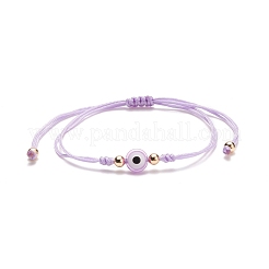 Плетеный браслет из бисера сглаз из смолы BJEW-JB08491