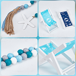 4 шт. 4-цветный пляжный стул из дерева и ткани&nbsp;DIY-ME0002-54