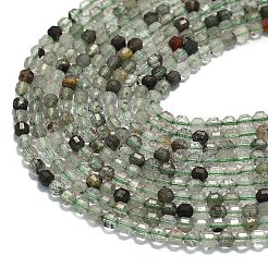 Натуральный зеленый lodolite кварц бисер пряди G-A260-A01-01