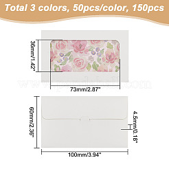 150 шт. 3-х цветные бумажные конверты AJEW-GO0001-99