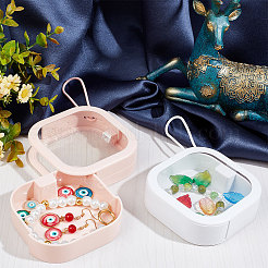 4 шт. 2-цветный квадратный ящик для хранения с кнопками из АБС-пластика и термопластичного эластомера CON-GF0001-11