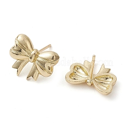 Серьги-гвоздики из латуни с бантом&nbsp;EJEW-M245-13G