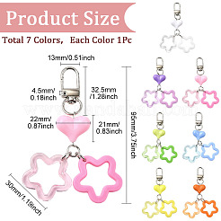 7 шт. подвеска из смолы в виде звезды и сердца двух цветов&nbsp;HJEW-SP0001-28