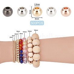 500 шт. 5-цветные латунные бусины для покрытия стойки&nbsp;KK-PH0005-33B