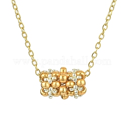 3 шт. плетеные стеклянные бусины в форме колонны&nbsp;NJEW-MZ00037