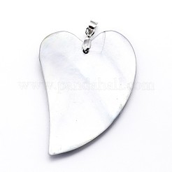 Латунь Пауа оболочки сердца большие кулоны&nbsp;SSHEL-F0006-53