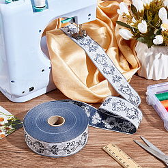 Жаккардовая полиэстеровая лента длиной 25 м.&nbsp;OCOR-WH0088-82B