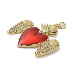 Латунные микропаве прозрачные подвески с фианитом KK-H466-05G-01