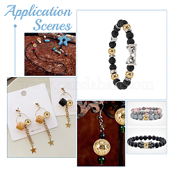 2 нитка 2-х цветных гальванизированных бусин из натурального лавового камня G-AR0004-22