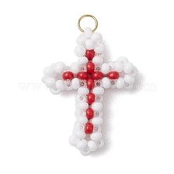 Подвески-крестики из бисера&nbsp;PALLOY-GD00002