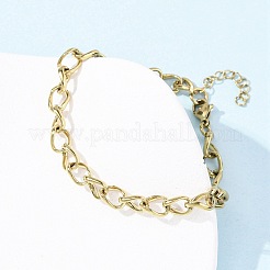 Браслеты из кубинских цепей из нержавеющей стали 304 для женщин BJEW-B150-08G