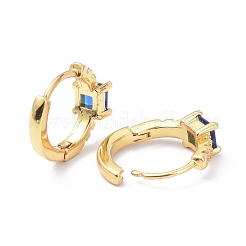 Серьги-кольца с инкрустацией из латуни и фианитами ZIRC-P090-16G-C