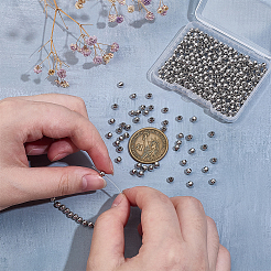 300 шт. латунные круглые бусины-разделители&nbsp;KK-PH0013-74