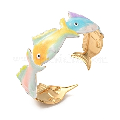 Браслеты-манжеты из нержавеющей стали Ocean 304 с эмалью для женщин&nbsp;LS-BJEW-F518-02C-G