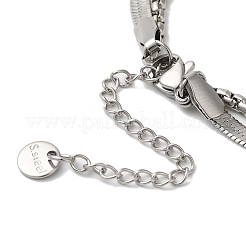 Многорядные браслеты из нержавеющей стали с кристаллами и стразами в форме сердца для женщин&nbsp;BJEW-G719-09P