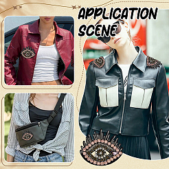 2 шт. броши на лацкан из ткани с глазом для одежды рюкзака&nbsp;JEWB-FG0001-57