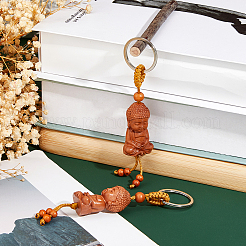 2шт брелок в виде статуи Будды из дерева KEYC-FH0001-64