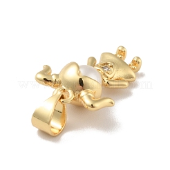 Латунные микропаве прозрачные подвески с фианитом KK-B059-12G