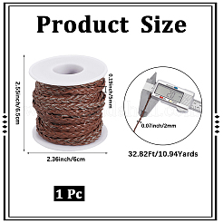 10 м плоские плетеные шнуры из искусственной кожи&nbsp;LC-CL0001-04B