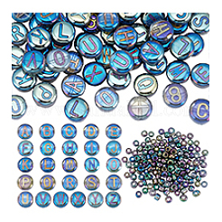 104 шт. 26 вида стеклянных бусин с гальваническим покрытием GLAA-PH0003-97B